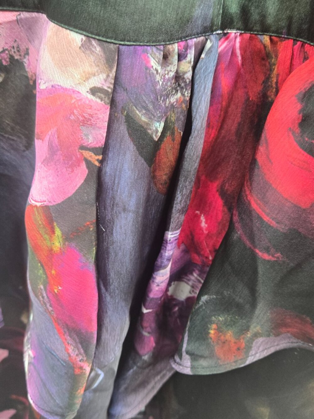 Ted Baker Rowana Black Mixed Media Ruffle Floral Ribbed Knit Maxi Dress 4/US10 - Picture 10 of 11
